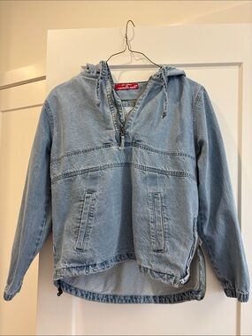 Light Blue Denim Hoodie Jacket for Women